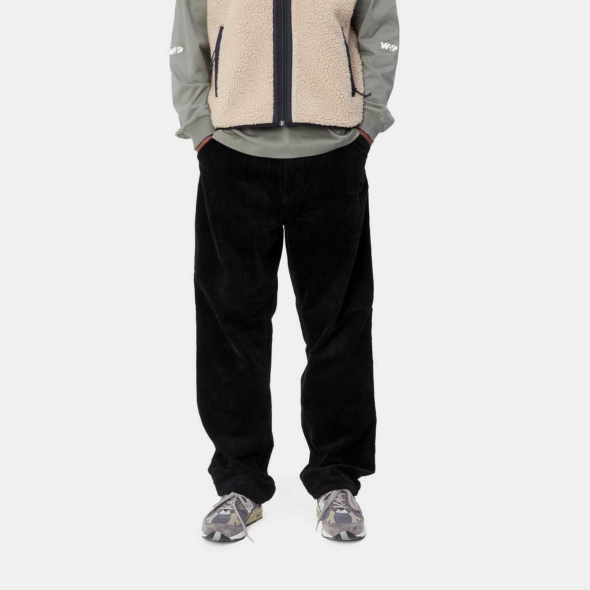 Housut Carhartt WIP Single Knee Pant "Black rinsed" Musta | I028627_89_02, 1