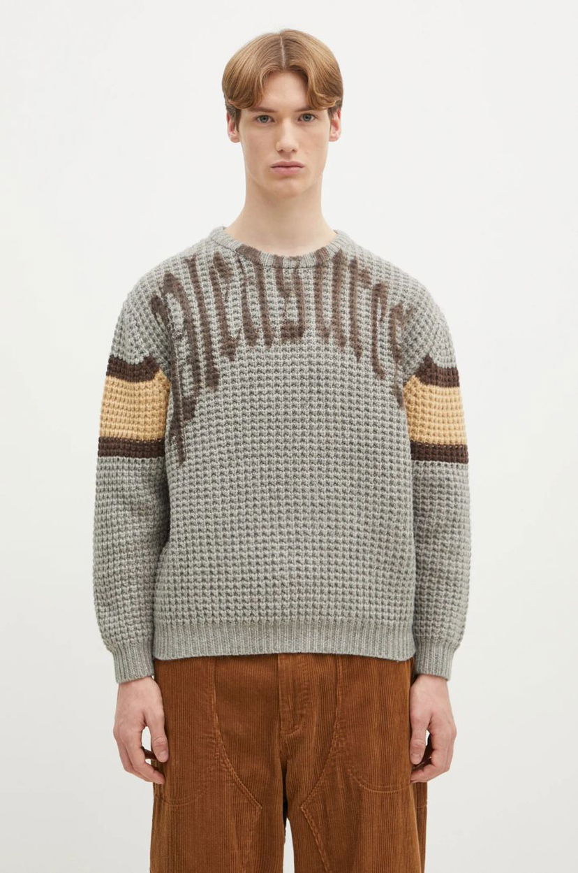 Villapaita Pleasures PLEASURES Twitch Chunky Knit Sweater Harmaa | P24W004