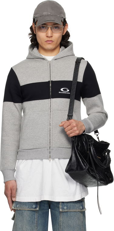 Huppari Balenciaga Balenciaga Technical Jersey Zip-Up Hoodie Harmaa | 808832TRVJ2, 0