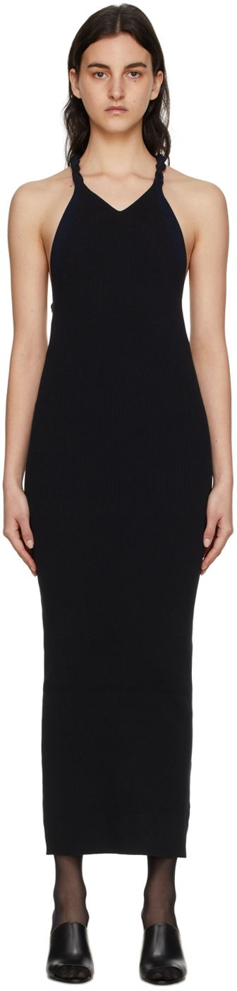 Mekko Dion Lee Cotton Midi Halter Dress Musta | A7577S22