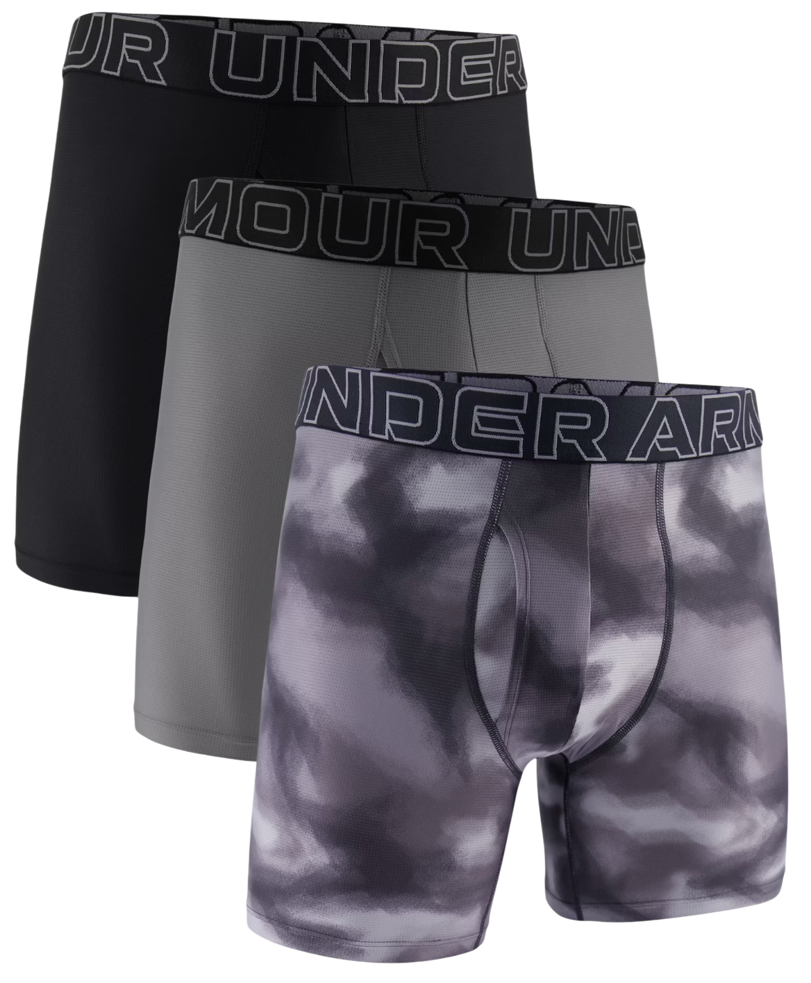 Nyrkkeilijät Under Armour Under Armour Print 6in Boxer Shorts, 3-Pack Harmaa | 1383885-024, 0