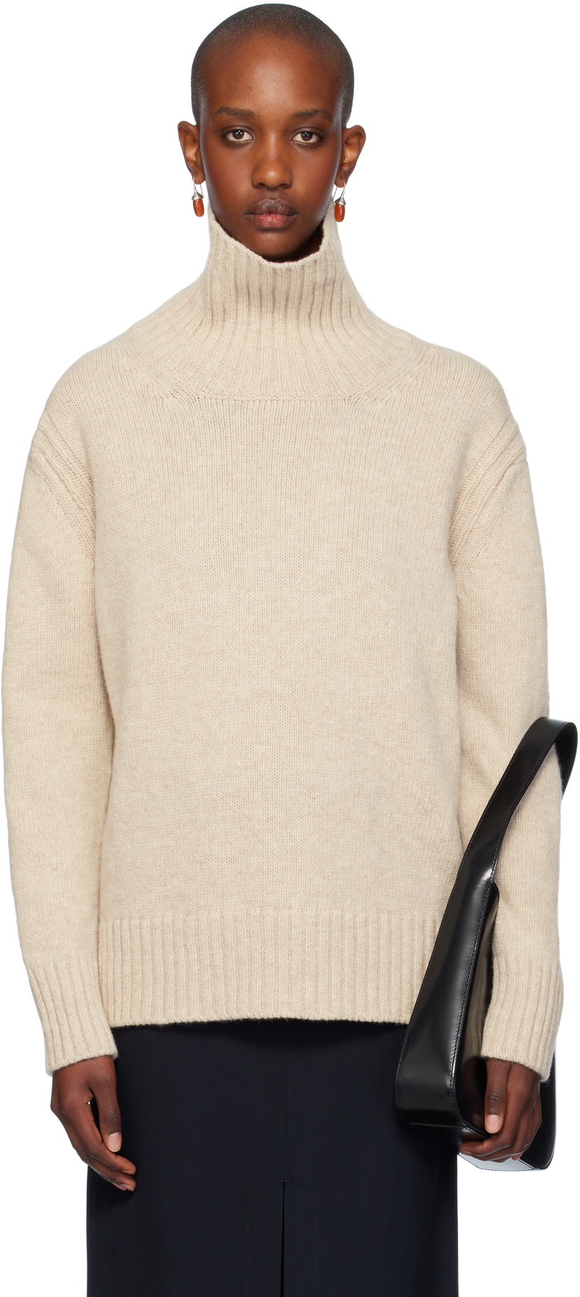 Villapaita &Daughter Tunic Turtleneck Sweater Beige | H40670