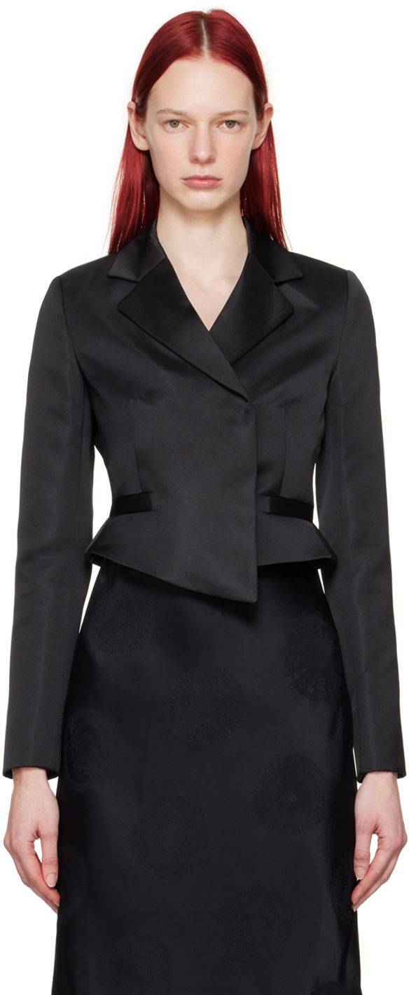 Takki Coperni Coperni Cropped Satin Blazer Musta | COPV54828