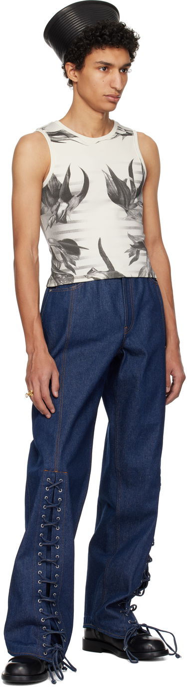 Tankkitoppi Jean Paul Gaultier Jean Paul Gaultier Flower Body Morphing Tank Top Valkoinen | 25/33-F-DB049-J579-010200, 3