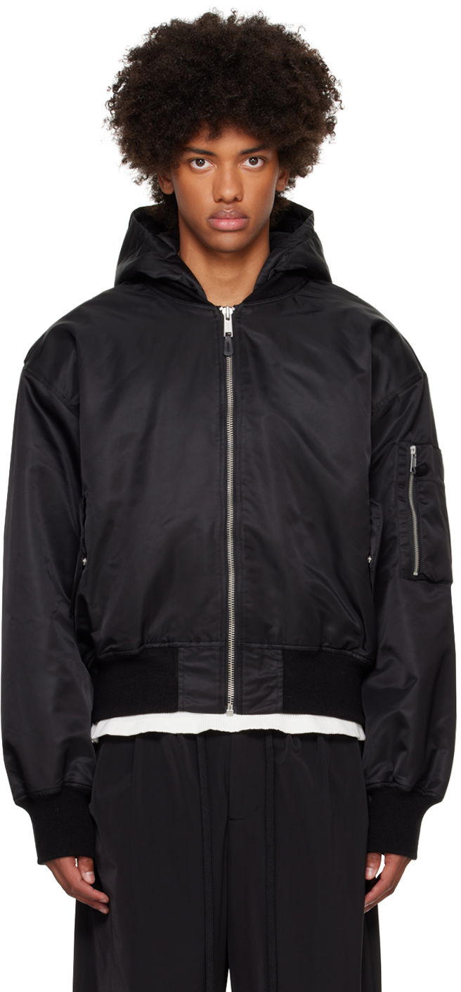 Bomber-takki Entire Studios Hooded Broad Bomber Jacket Musta | ES2539OI, 0