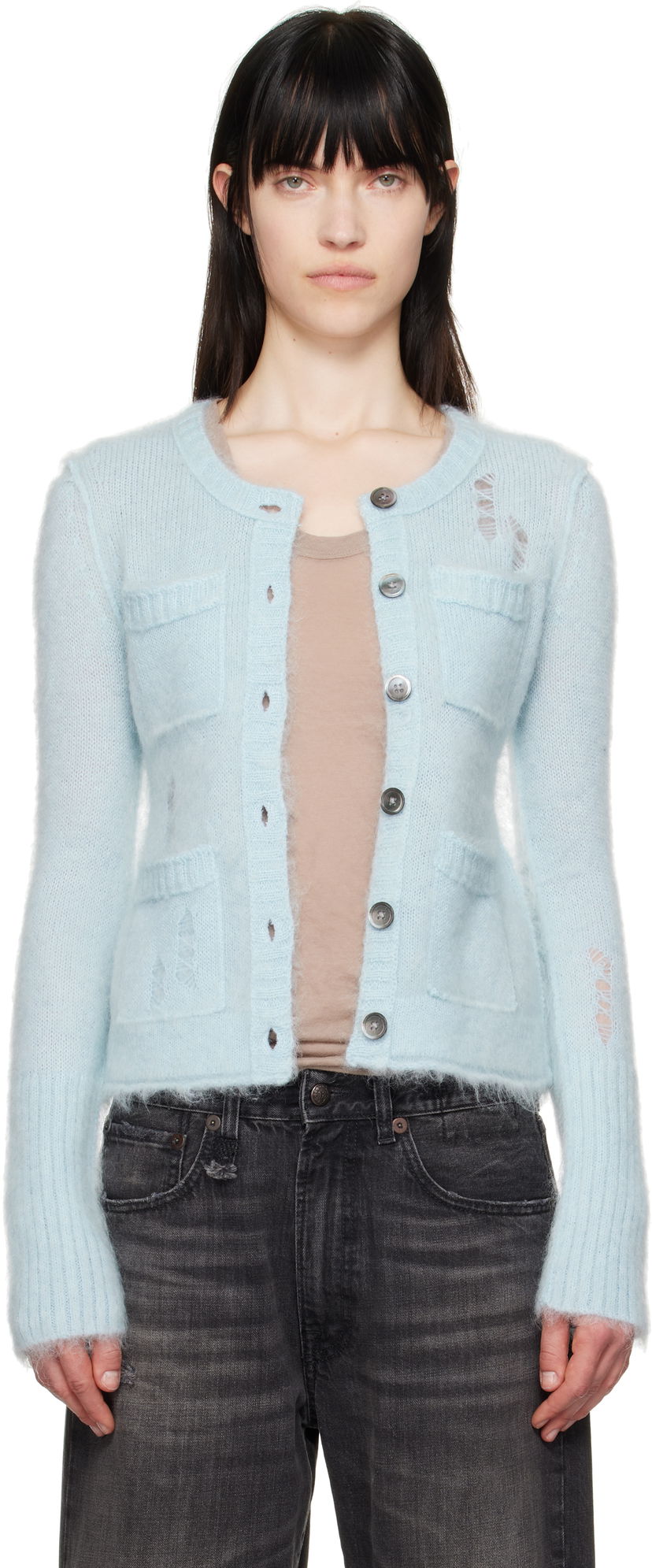 Villapaita R13 R13 Elongated Shrunken Cardigan Sininen | R13WY258-Y027A