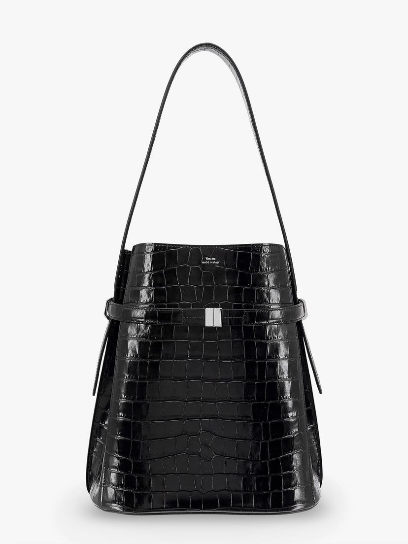 Olkalaukku TOTEME Belted Croc-Effect Leather Shoulder Bag Musta | 244WAL0048LE0076001