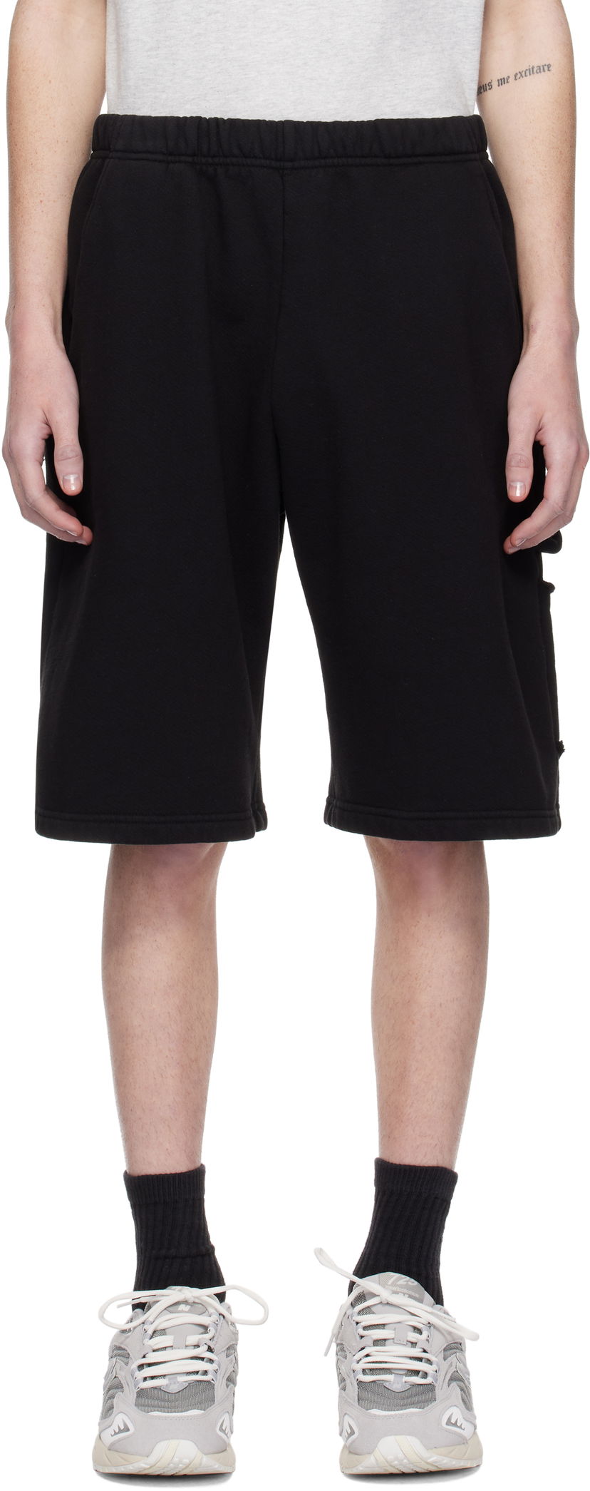 Shortsit LES TIEN Utility Cotton Shorts Musta | CF-3100