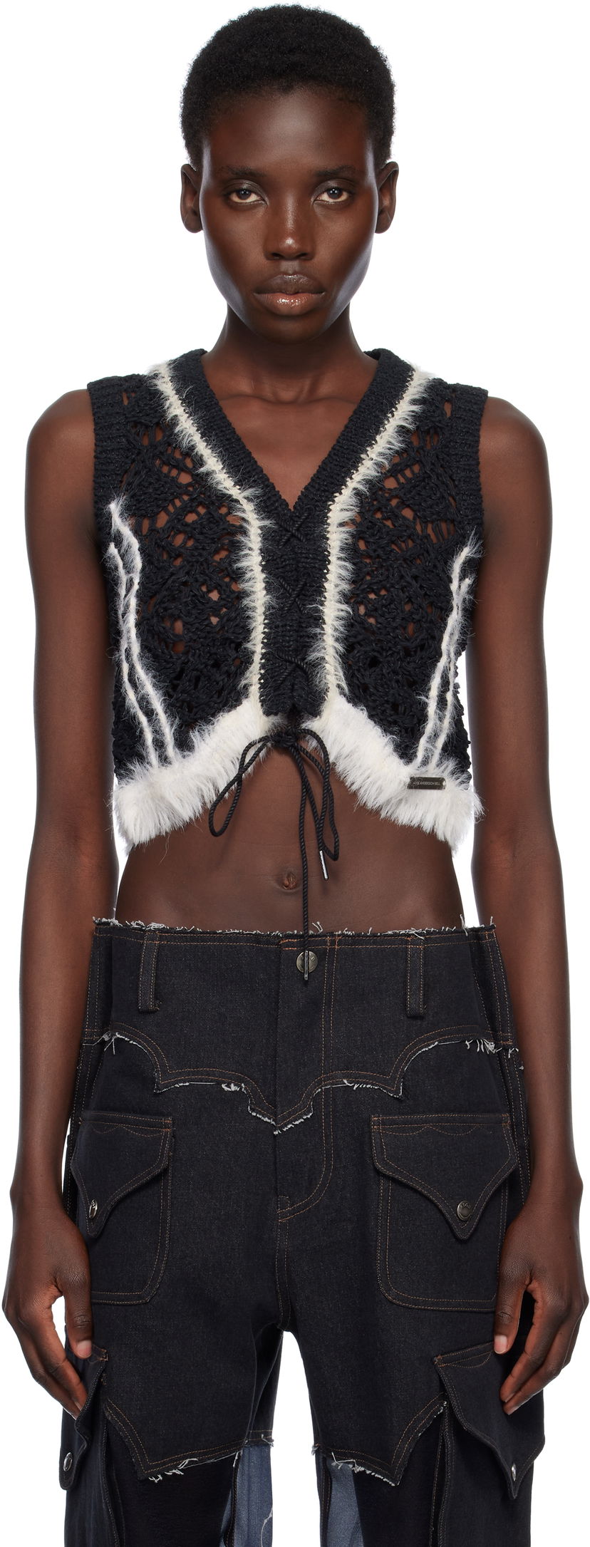 Villapaita Andersson Bell Andersson Bell Western Lace-Up Knit Vest Musta | atb1318w