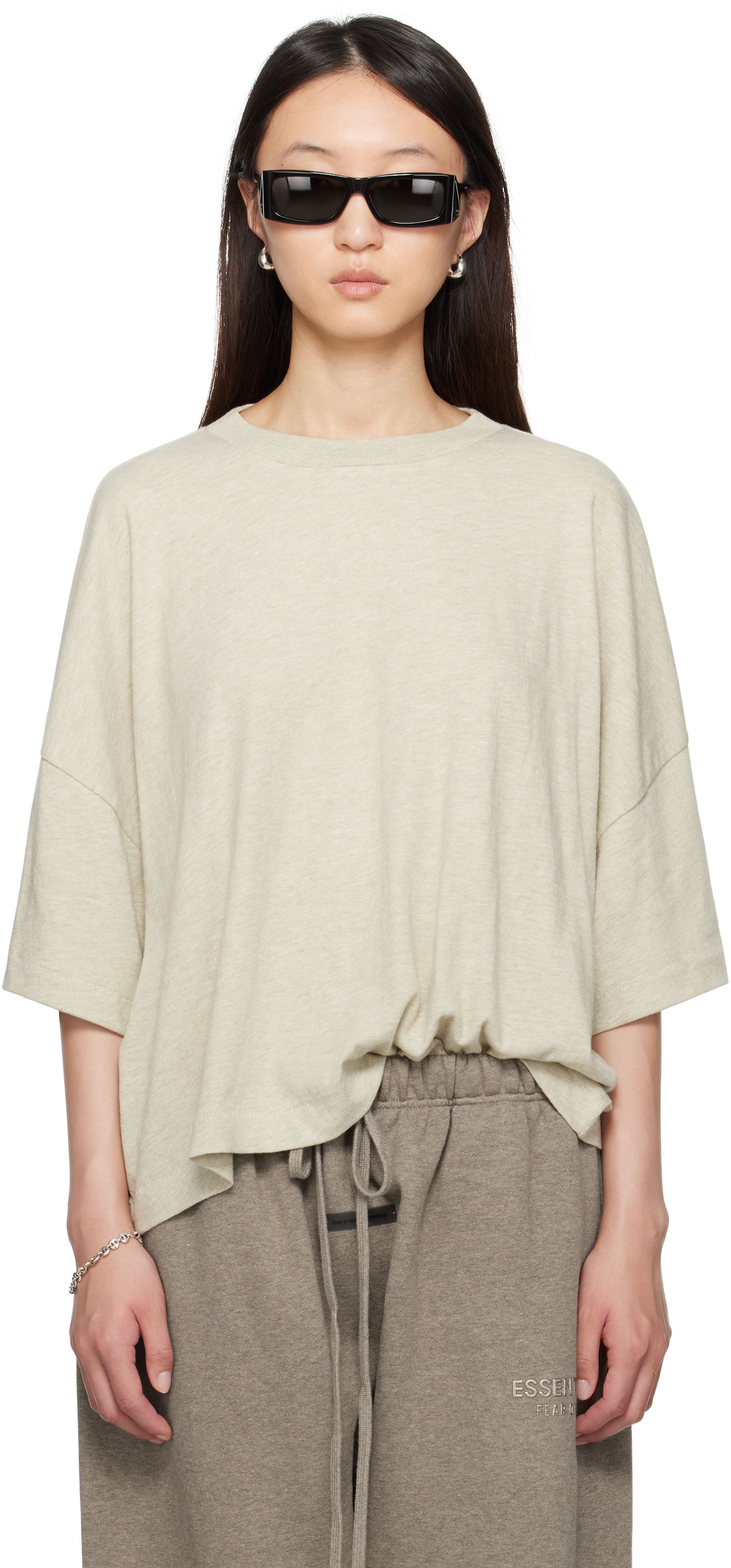 T-paita Fear of God Fear of God ESSENTIALS Boxy T-Shirt Beige | 125SP255892FW, 0