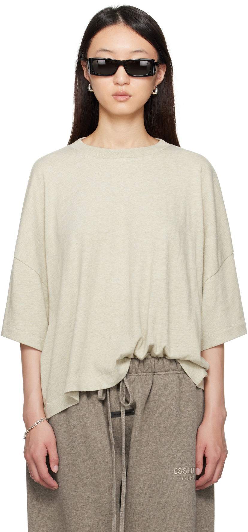 T-paita Fear of God Fear of God ESSENTIALS Boxy T-Shirt Beige | 125SP255892FW
