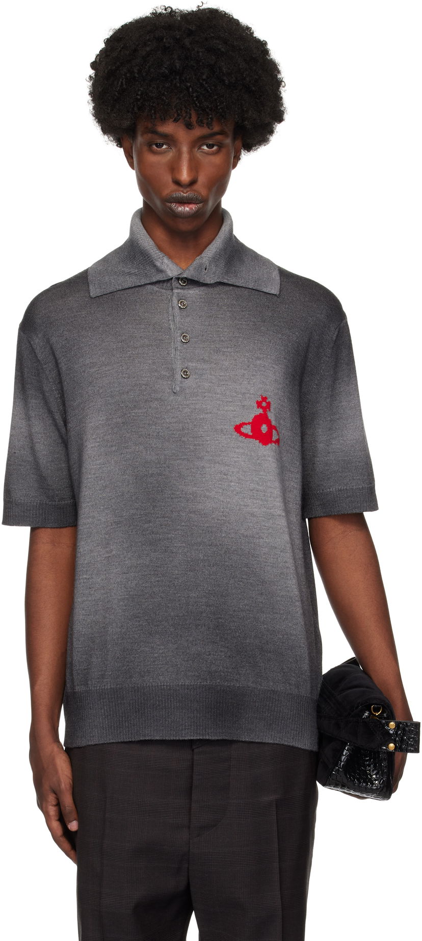 Poolopaita Vivienne Westwood Polo With Logo Print Harmaa | 2701001U-Y002V-