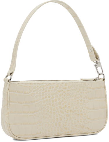 Olkalaukku BY FAR Croc Embossed Leather Shoulder Bag Valkoinen | 18FWRCLSCEDMED, 2