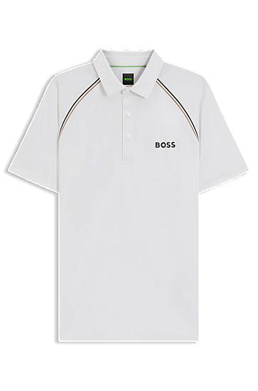 Poolopaita BOSS Slim-Fit Polo Shirt with Odour Control Valkoinen | 50543333