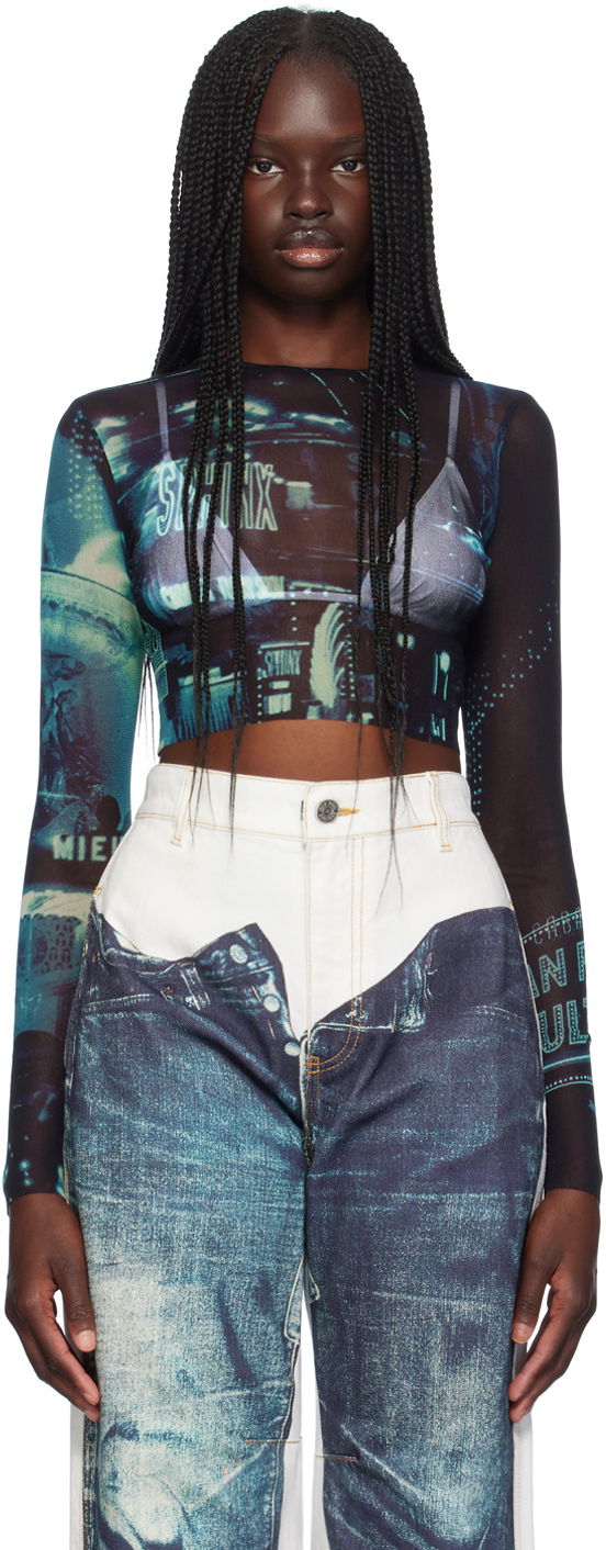 Crop top Jean Paul Gaultier Gaultier 'The Pigalle Crop' Long Sleeve T-shirt Monivärinen | 24/30-F-TO205-T552-59560100