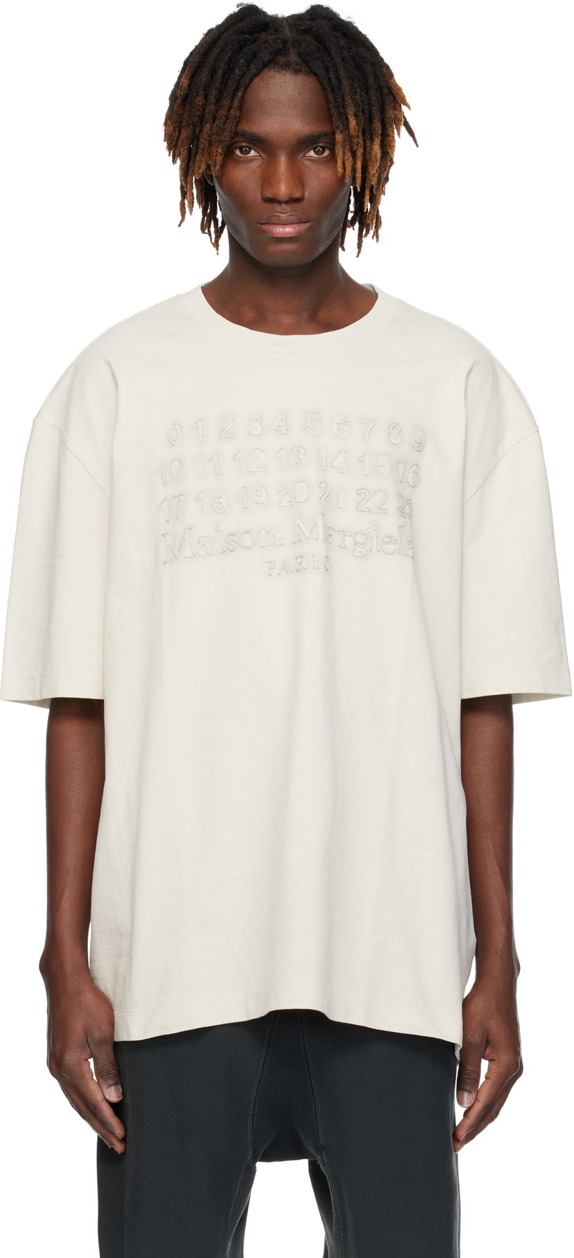 T-paita Maison Margiela Maison Margiela Embroidered Logo T-Shirt Valkoinen | S50GC0705 S24567