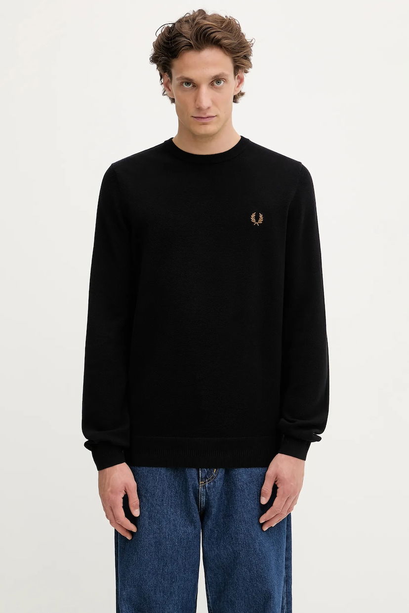 Villapaita Fred Perry Fred Perry Crew Neck Sweater Musta | K1309