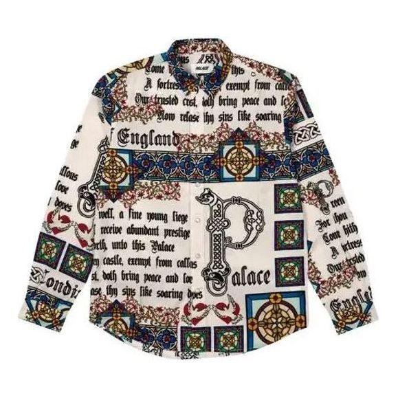 Paita Palace Medieval Print Shirt Valkoinen | P21SHT026