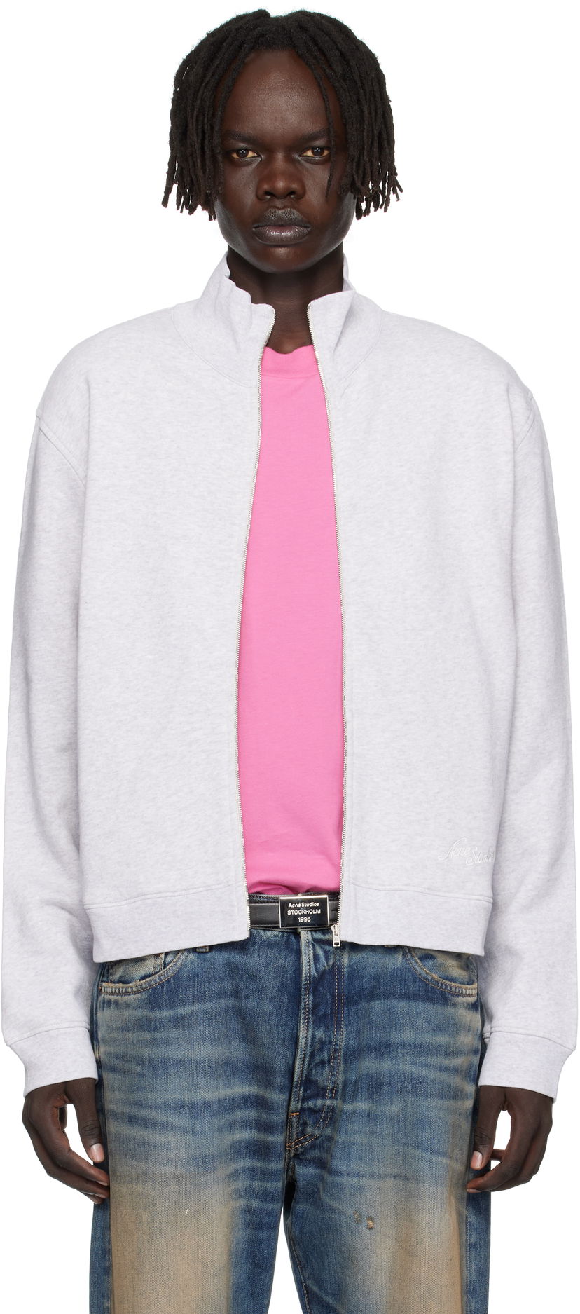 Huppari Acne Studios Acne Studios Zip-Up Sweatshirt Harmaa | CI0207-