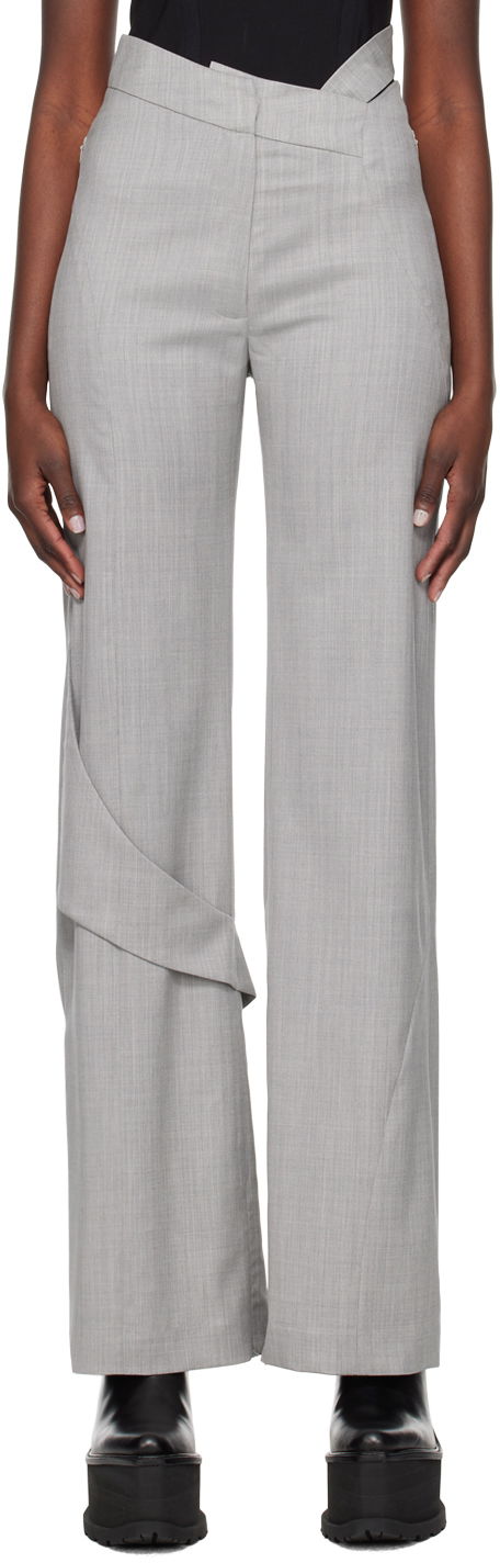 Housut HELIOT EMIL Fluid Draped Trousers Harmaa | HE_W_10_043_LGY06