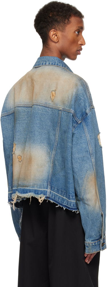 Takki We11done We11done Distressed Denim Jacket Sininen | WD-DJ3-24-310-U-BL, 2