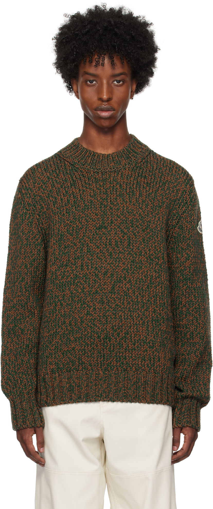 Villapaita Moncler Virgin Wool Sweater Vihreä | J20919C00019M1172