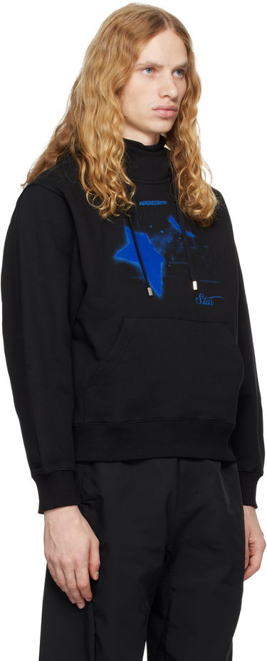 Huppari ADER ERROR Graphic Print Hoodie Musta | BN01FWHD0103BK, 1