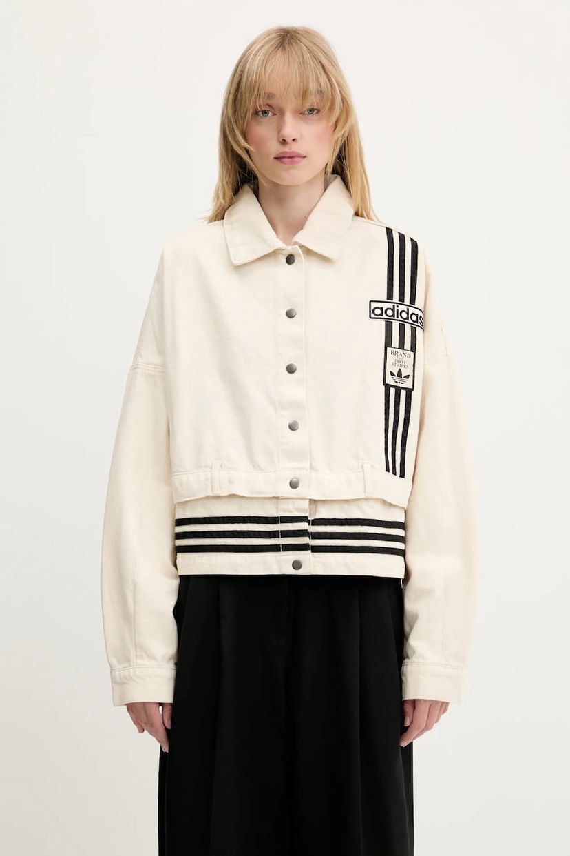 Takki adidas Originals adidas Originals Denim Track Top Oversize Jacket Beige | JD5617