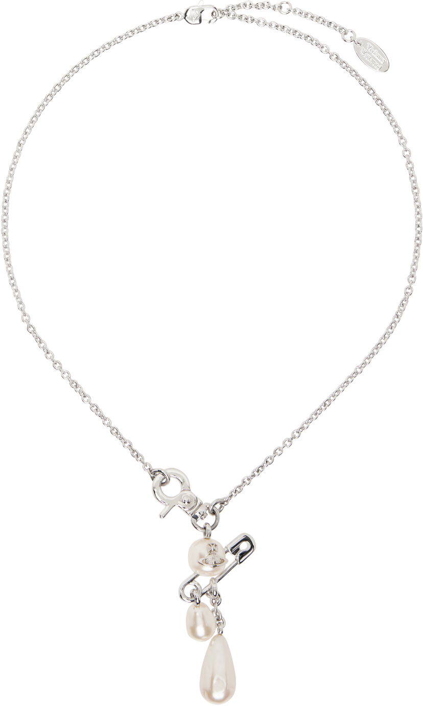 Kaulakoru Vivienne Westwood Vivienne Westwood Claude Small Pearl Pendant Necklace Metallinen | 63010135-02P103-