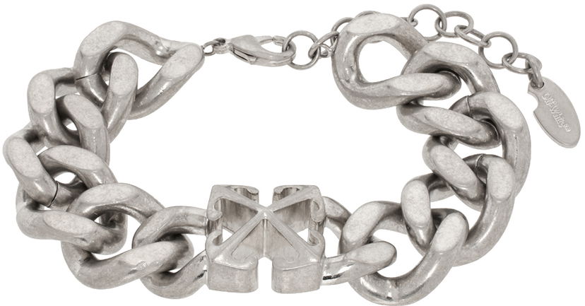 Rannerengas Off-White Arrow Chained Bracelet Metallinen | OMOA10CC99MET0017200