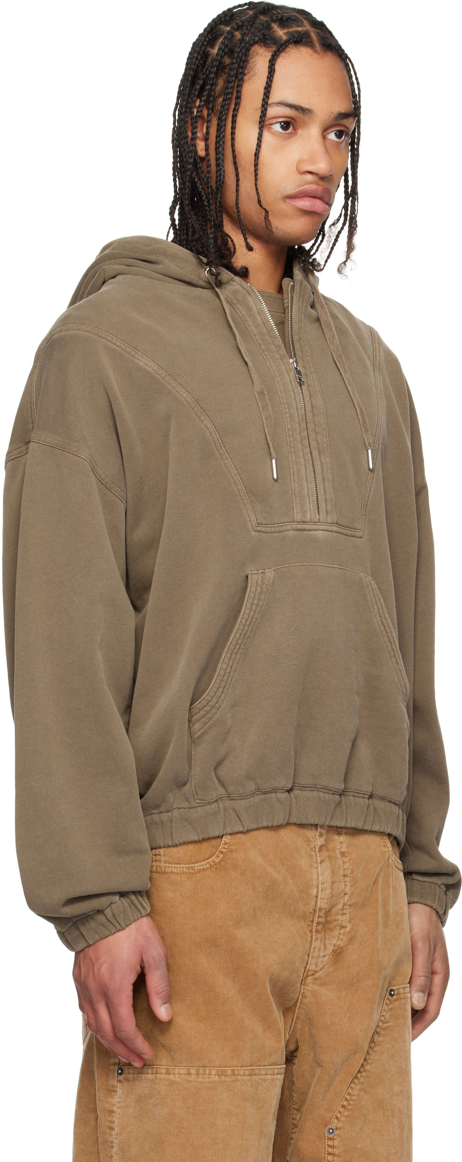 Huppari ISABEL MARANT Isabel Marant Yanis Quarter-Zip Hoodie Vihreä | 25PSW0155HA-C1G05H, 1