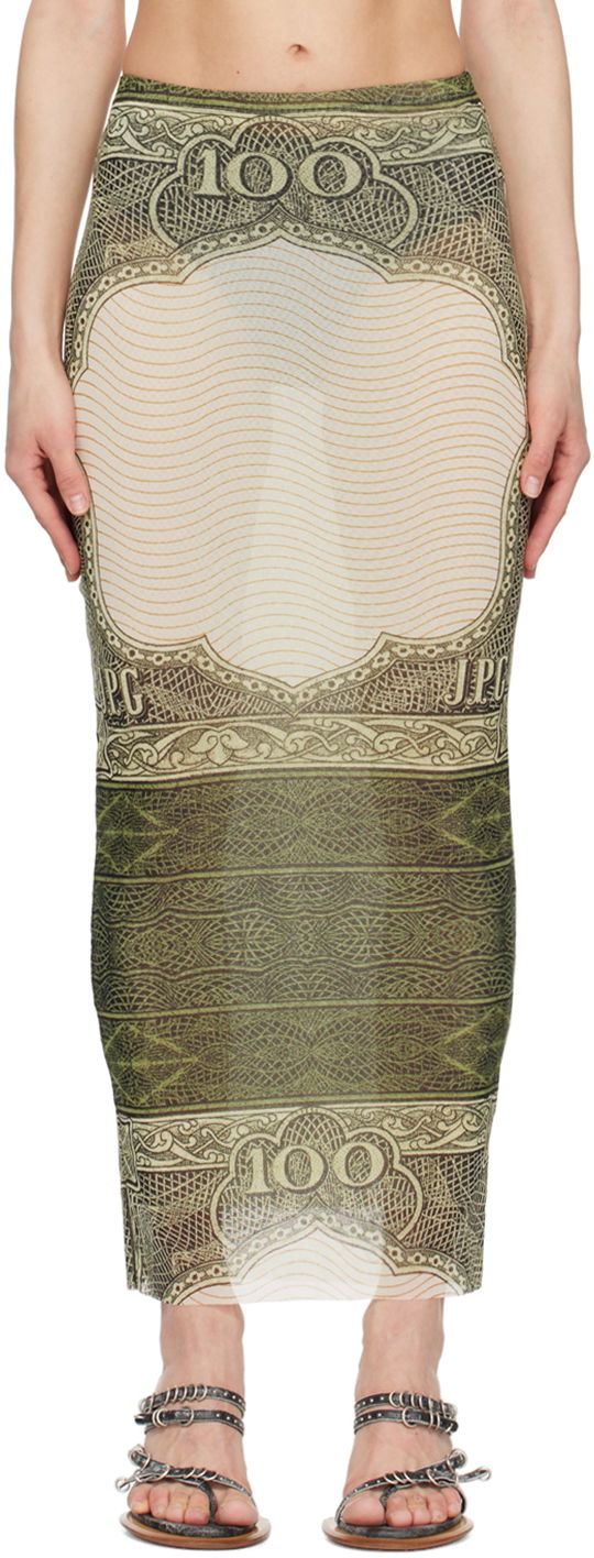 Hame Jean Paul Gaultier Jean Paul Gaultier 'The Cartouche' Print Maxi Skirt Vihreä | 24/25-F-JU142-T515-400300156