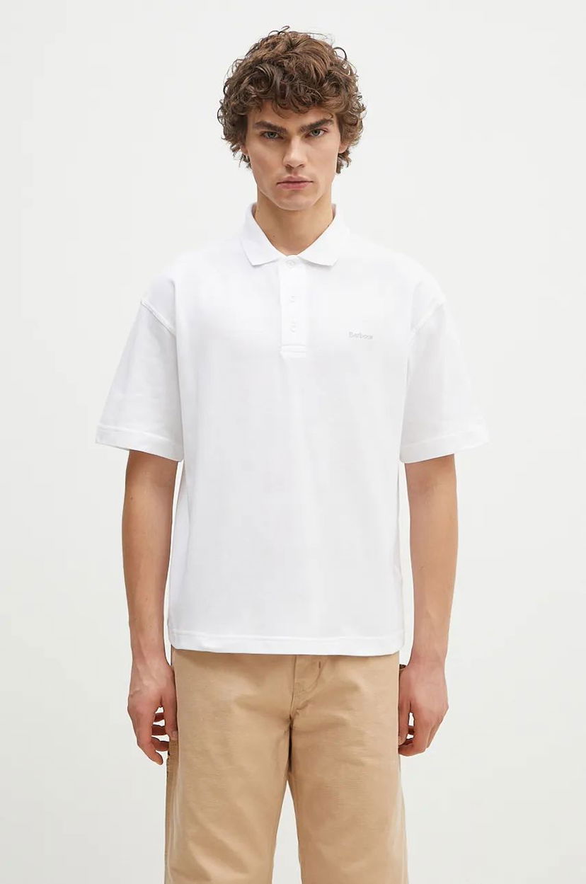 Poolopaita Barbour Polo Shirt Dunand Valkoinen | MML1426