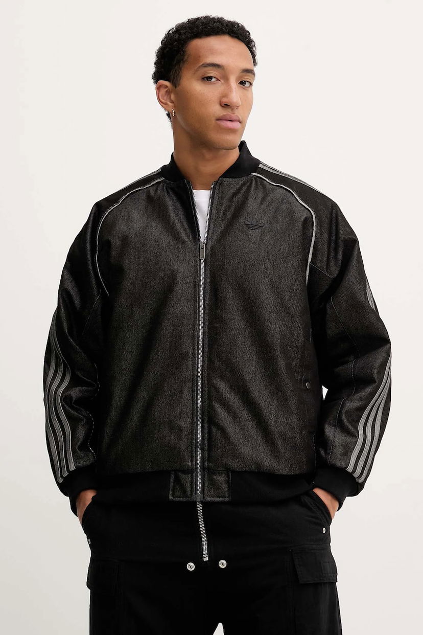 Bomber-takki adidas Originals adidas Originals Denim Bomber Jacket Oversize Musta | JY2796
