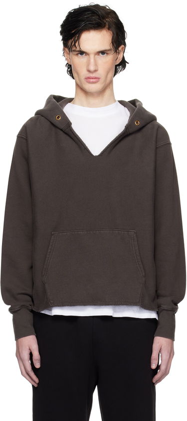 Huppari LES TIEN Heavyweight Cropped Hoodie Ruskea | CF-1091, 0