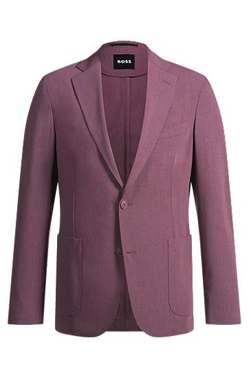 Takki BOSS BOSS Slim Fit Micro-Patterned Stretch Suit Jacket Violetti | 50535038