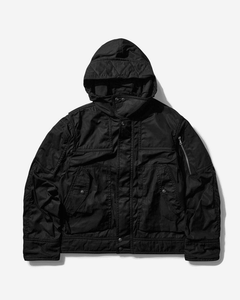 Bomber-takki Dries Van Noten Technical Hooded Jacket Musta | 251-020516-1275 900