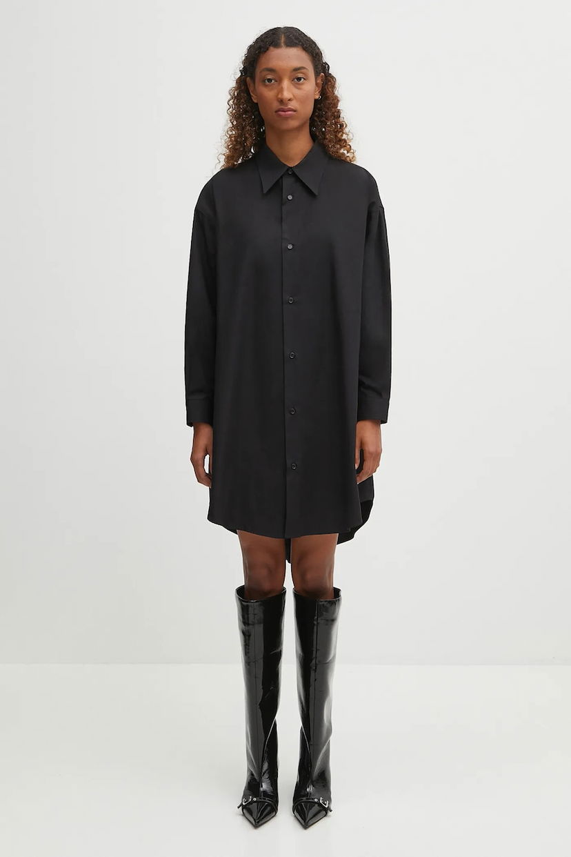 Mekko Maison Margiela MM6 Maison Margiela Oversized Mini Shirt Dress Musta | S52CT0793.M35480.900