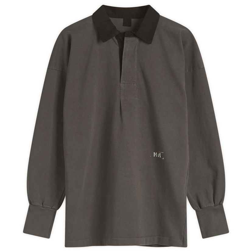 Poolopaita Maison Margiela Maison Margiela Long Sleeve Polo Top with Logo, Size Large Harmaa | S51GL0056M20096860