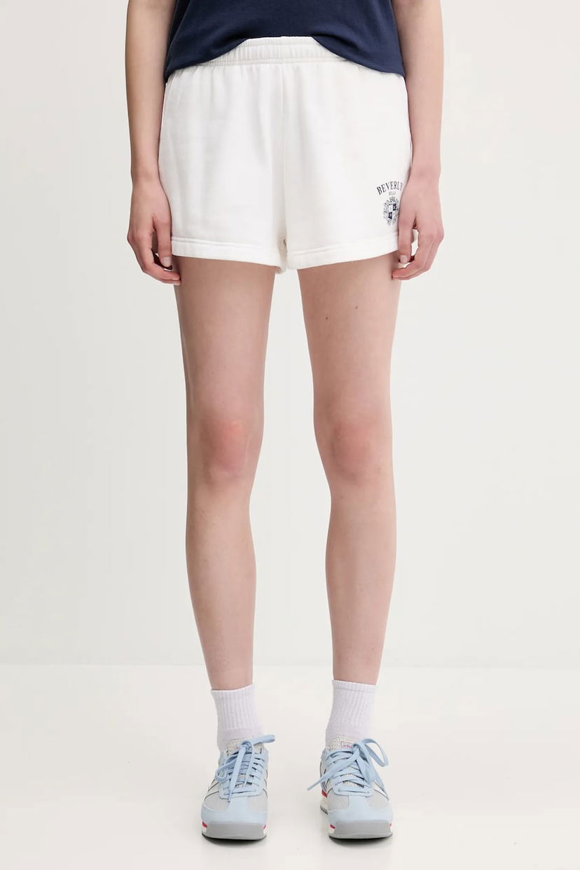 Shortsit Sporty & Rich Sporty & Rich Bh Crest Soft Disco High Waist Shorts Valkoinen | SH052626256WH01