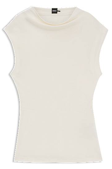 Tankkitoppi BOSS BOSS Matte High-Neck Sleeveless Top Valkoinen | 50541896