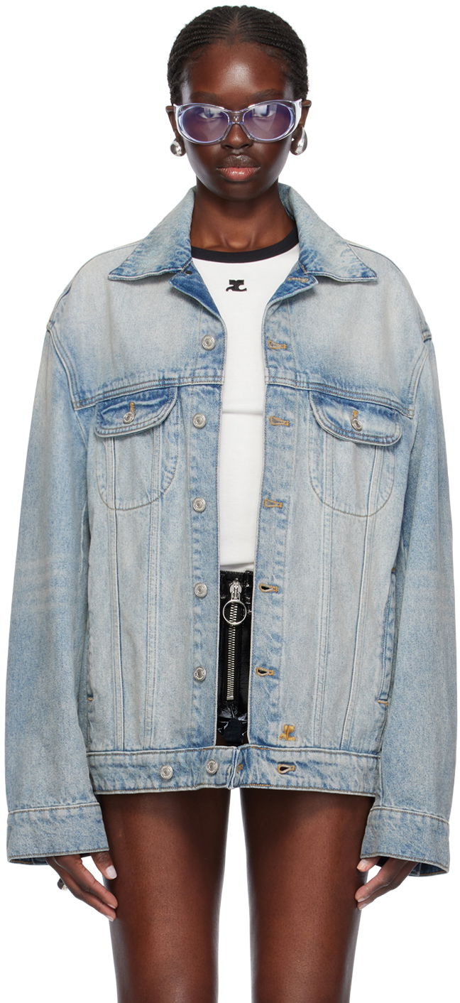 Takki Courrèges Cocoon Denim Jacket Sininen | 124DBL161DE0016