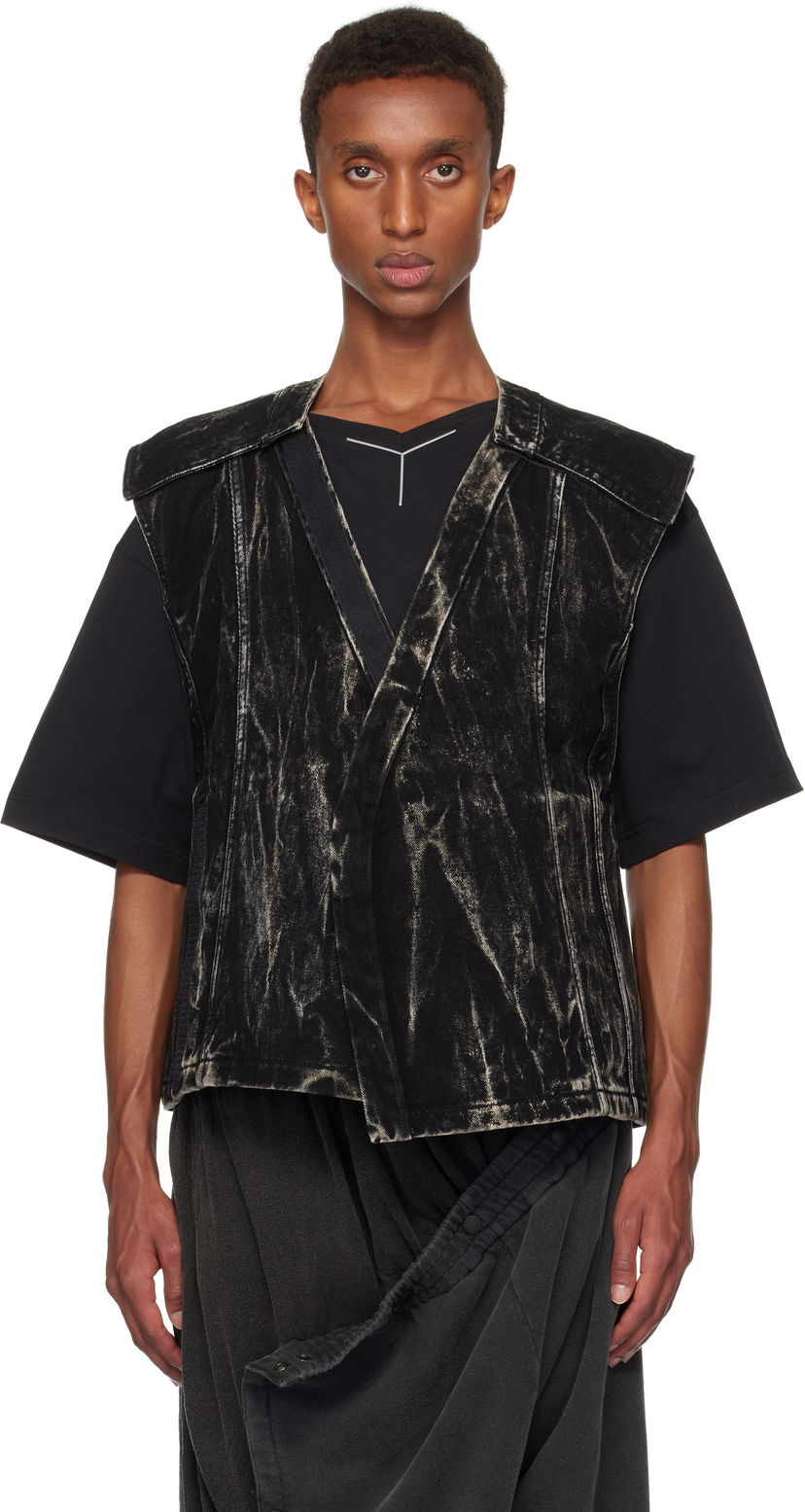 Liivi Y/PROJECT Vertical Whiskers Denim Vest Musta | 107JA004