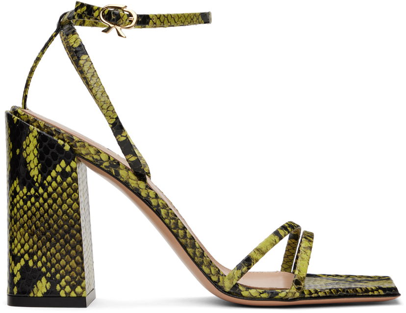 Asusteet Gianvito Rossi Gianvito Rossi Snakeskin Heeled Sandals Vihreä | G32336.95RIC.BON