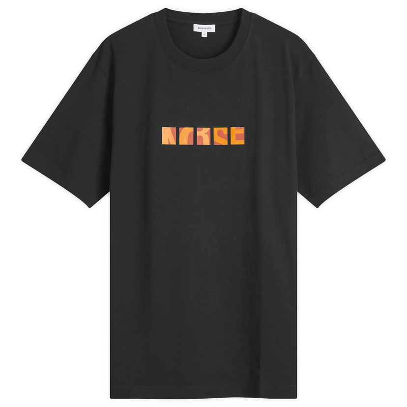 T-paita NORSE PROJECTS Johannes Zoom Logo Print T-Shirt, Size Large Musta | N01-0688-9999