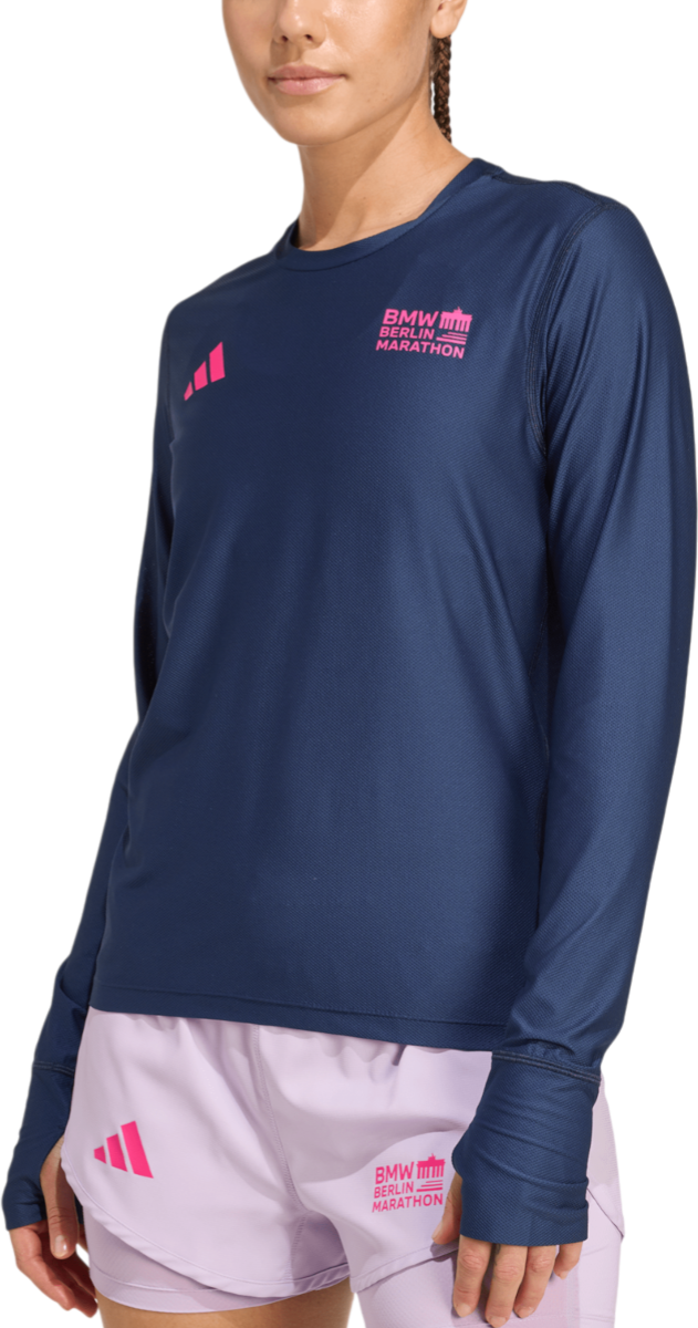 T-paita adidas Originals BMW Berlin Marathon 2025 Long Sleeve T-Shirt Tummansininen | jz9240