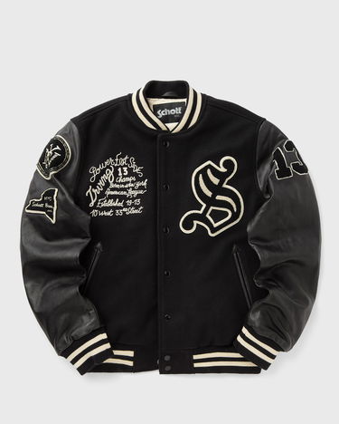 Bomber-takki Schott NYC Varsity Jacket Lower East Side Musta | LCBOWLER-BLACK, 0