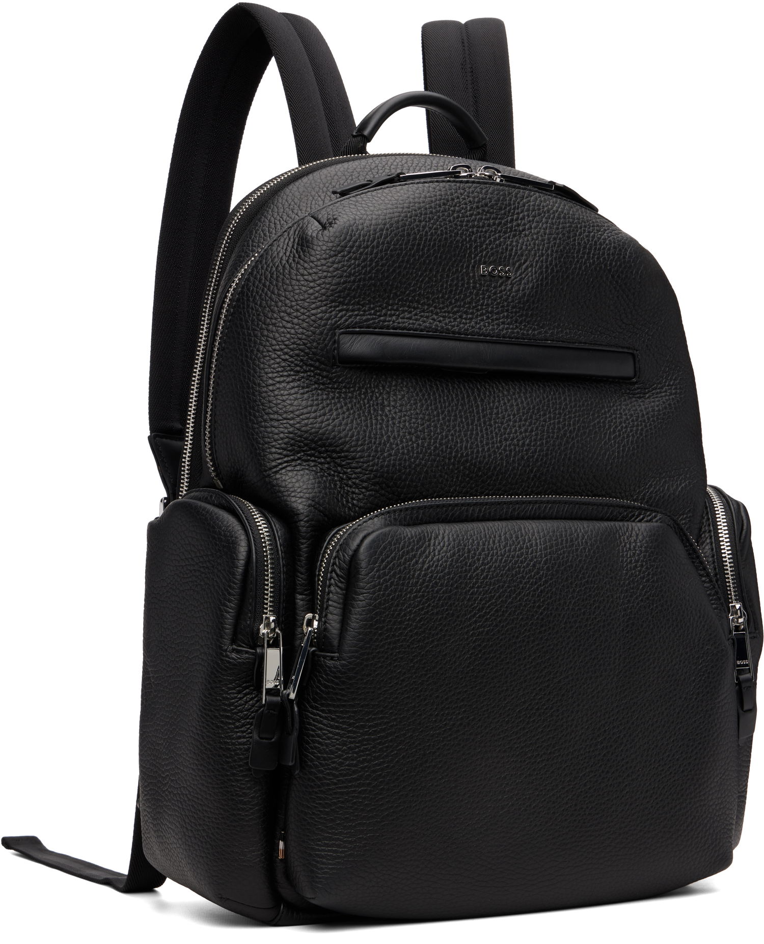 Reppu BOSS BOSS Leather Backpack with Zipped Side Pockets Musta | 50552436, 1