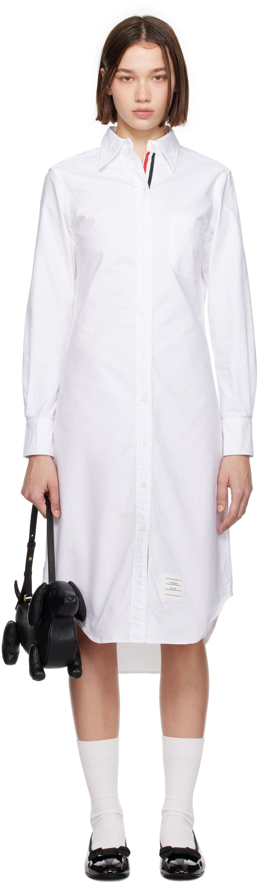 Mekko Thom Browne Oxford Shirt Midi Dress Valkoinen | FDS001E-F0313