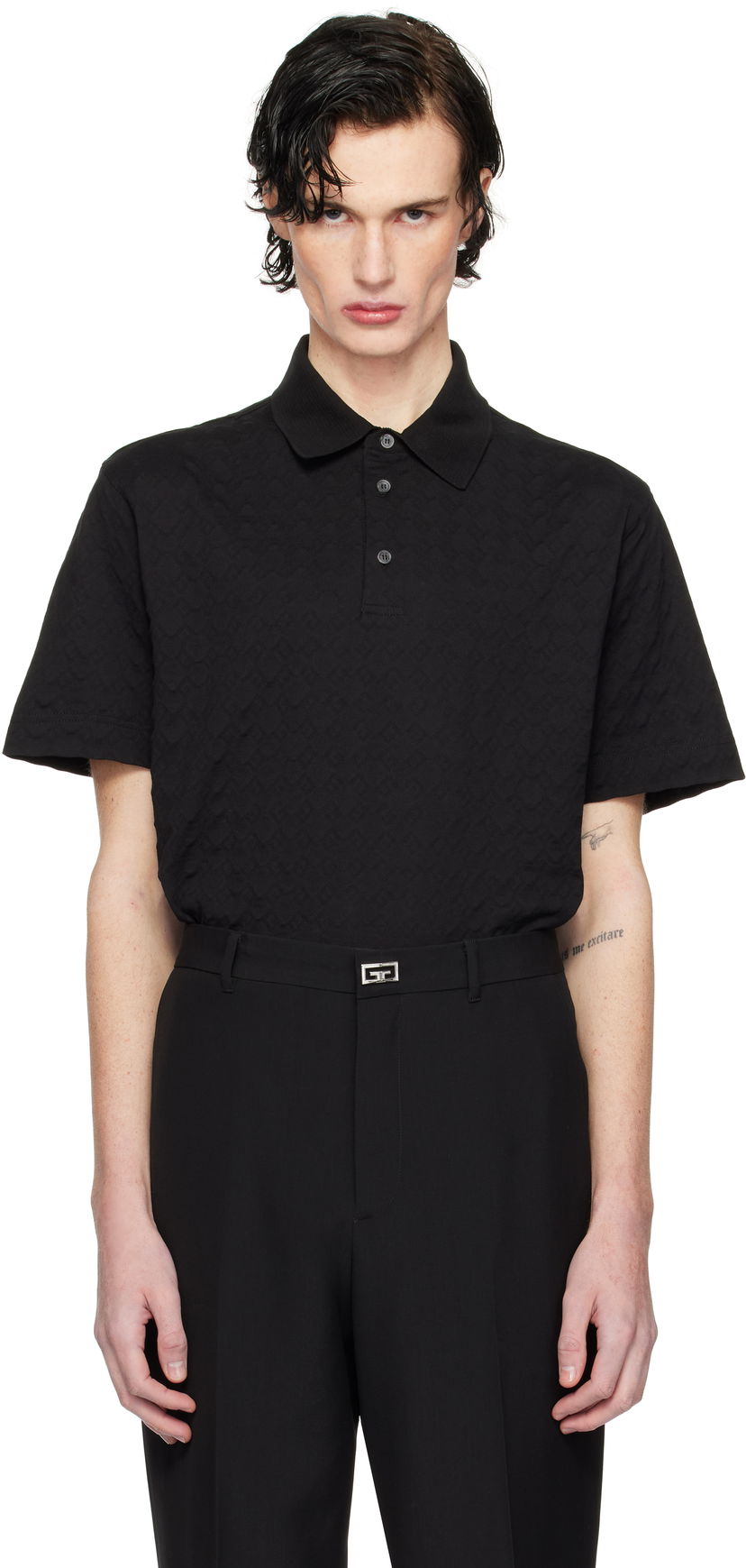 Poolopaita Givenchy Classic Fit Embroidered Polo Musta | BM71KR3YPA001